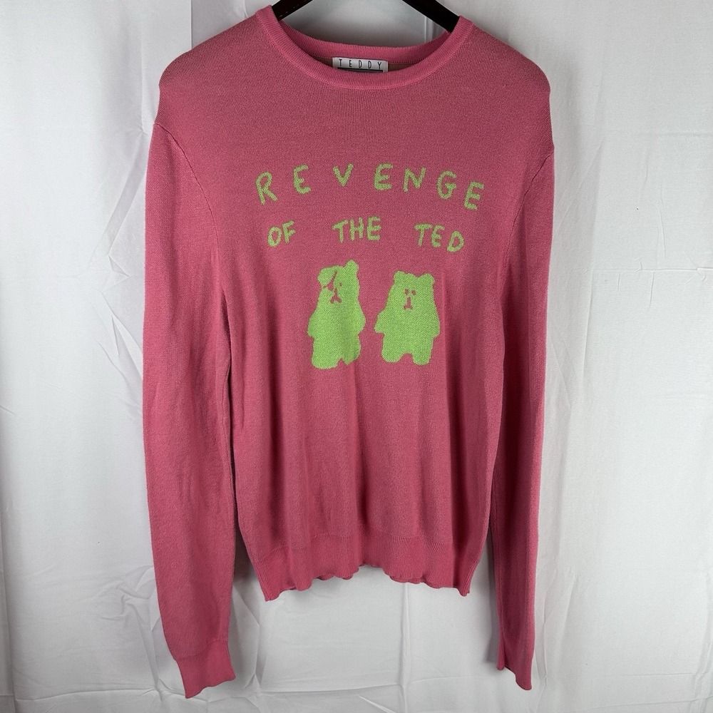 Teddy Fresh Sweater Women's Size Large Pink‎ Revenge Of The Ted Streetwear